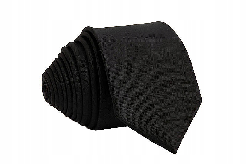 ZESTAW KRAWAT WĄSKI i POSZETKA CHUSTECZKA - CZARNY Marka Tissino