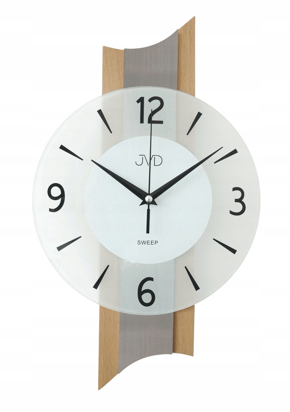 Tichý Drevený Sklenený Nástenný Hodinový Stroj NS19034.1