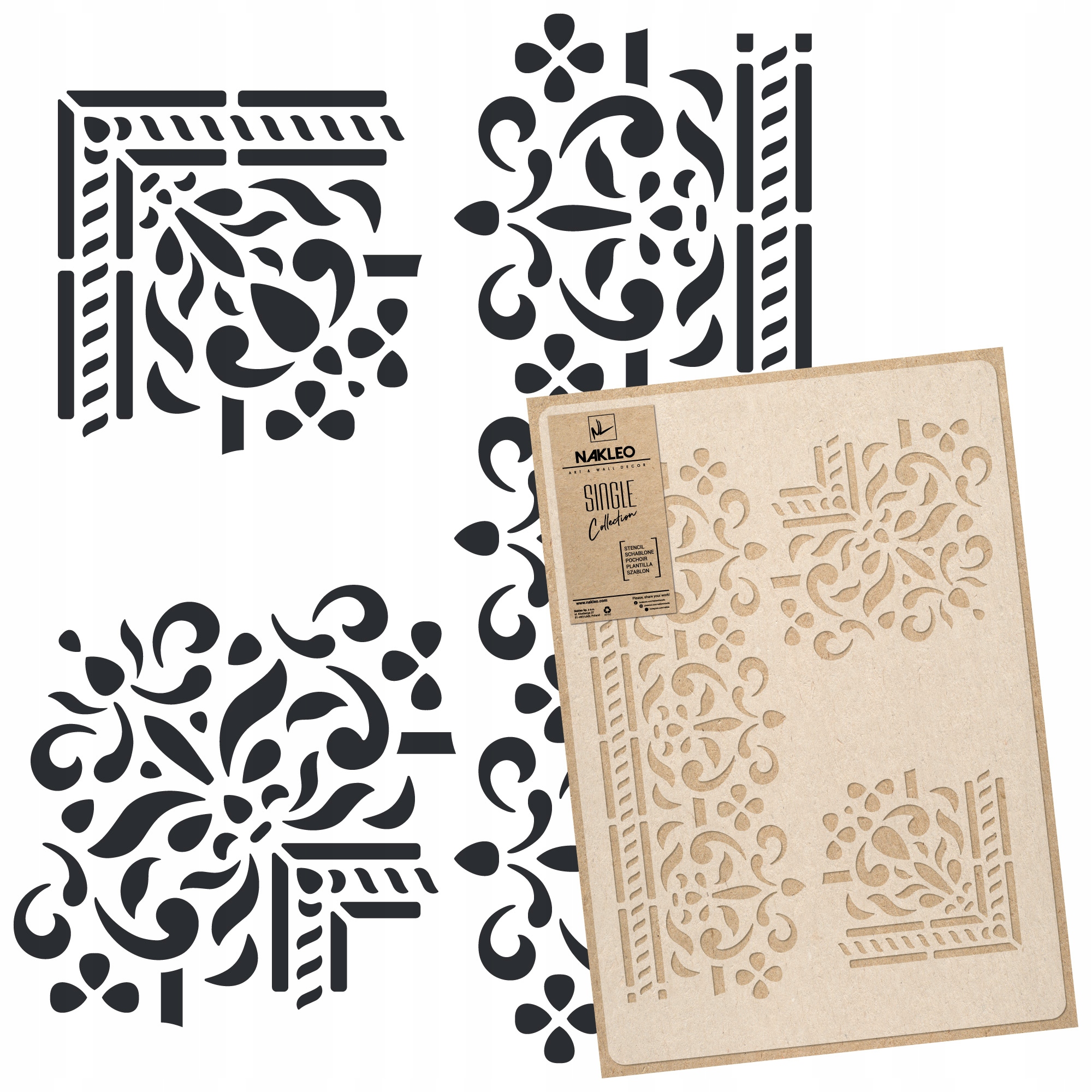 Šablona Malířská Opakovaně Použitelná L 59x95cm Bordura Dekor Ornament Rohy