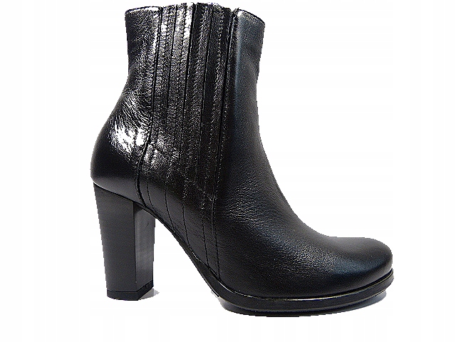 Dámské kotníkové boty na podpatku z zateplené kůže Fabio 36