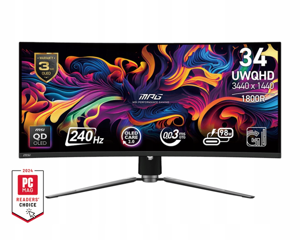 Msi Mpg/ 341CQPX/ 34, 2"/ Qd-oled/ wQHD/ 240Hz/ 0, 03ms/ Čierna/ 3R Mpg…