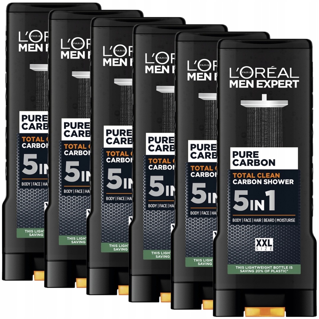Żel pod Prysznic Loreal Men Expert Pure Carbon Total Clean 5w1 6x400ml