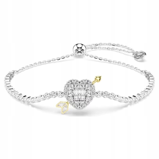 Náramek Swarovski Idyllia Srdce s šípem Křišťál Ocel Regulovatelný