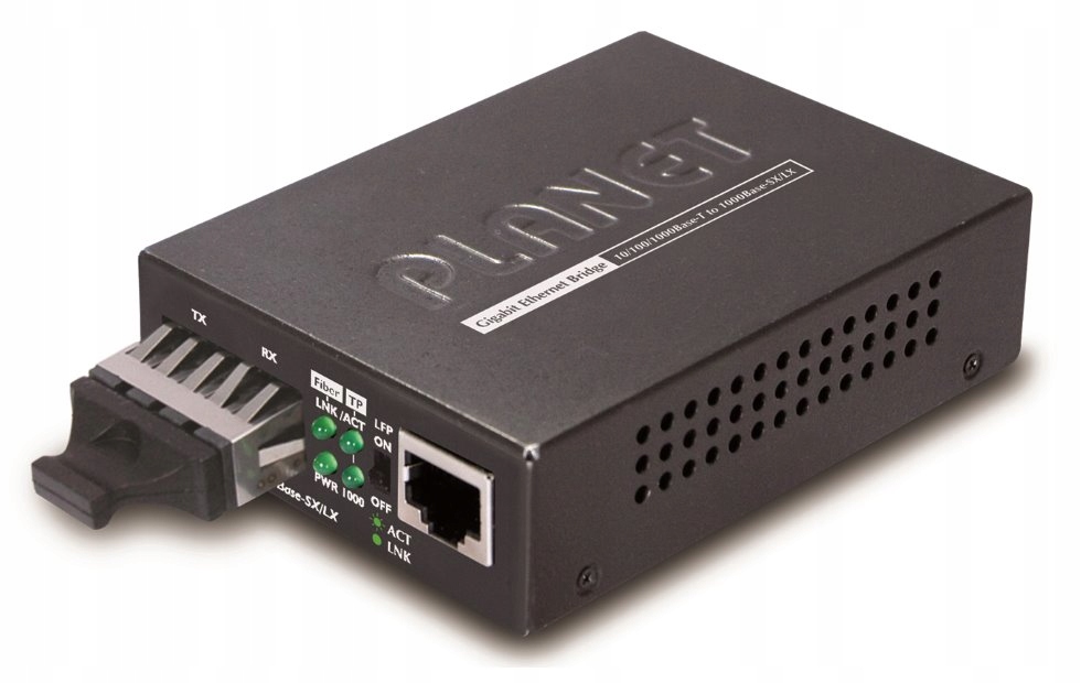 Planet GT-802S opto konvertor 10/100 1000Base-T 1000Base-LX, Sc, single