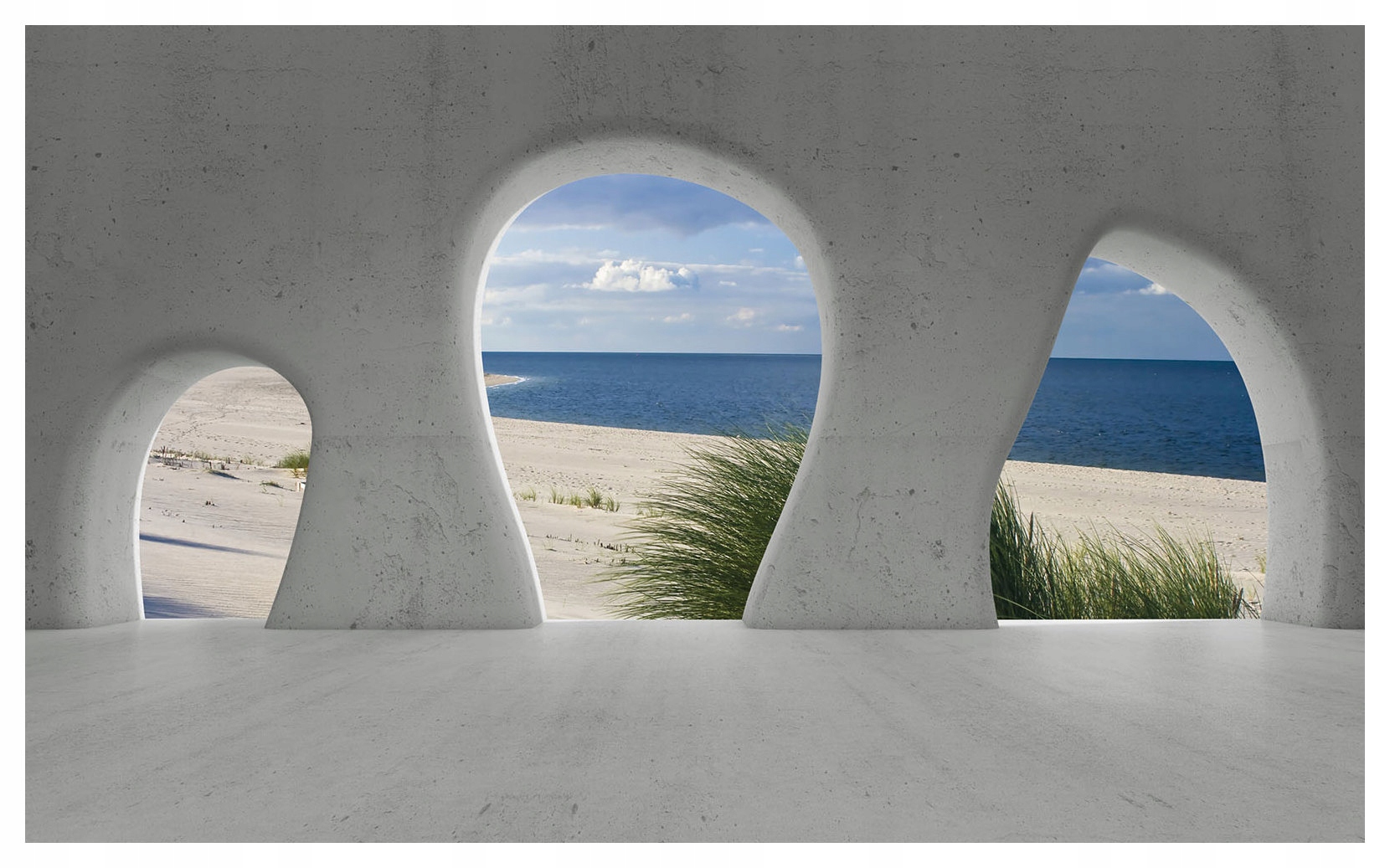 Vliesová fototapeta Oblouky Moře a Písek Duny Světle Modrá 368x254 lepidlo