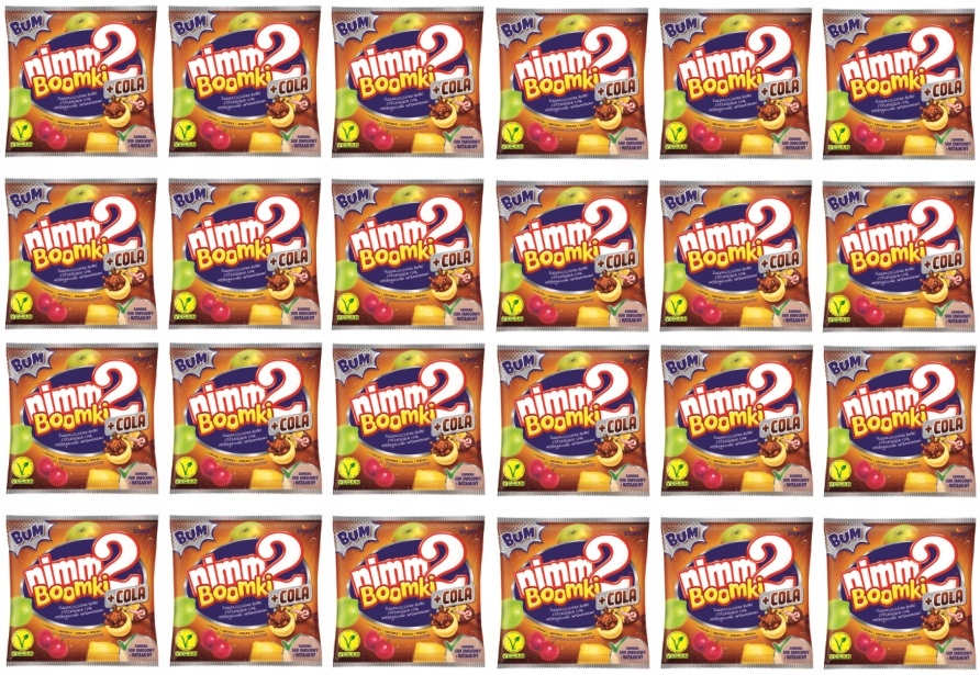 Levně 24x 90g žvýkací bonbón NIMM2 Boomki Cola s náplní, Karton