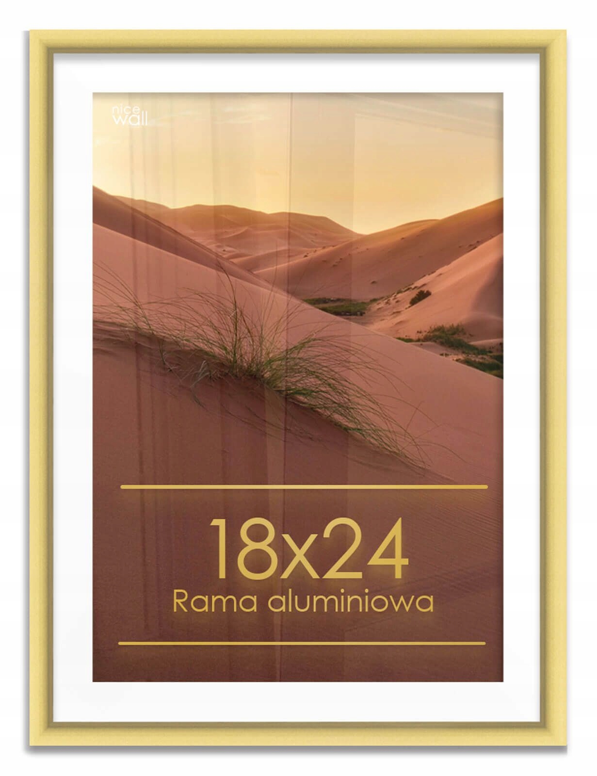 Złota ramka na zdjęcia 24x18 cm Rama aluminiowa