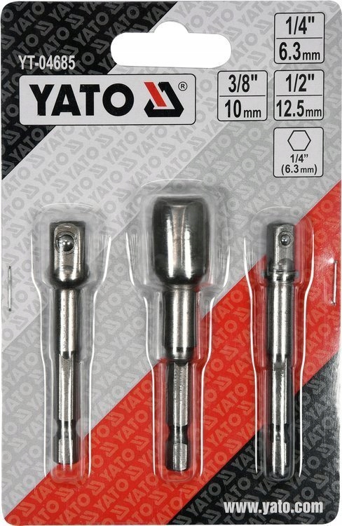

Zestaw adapterów Hex do nasadek 1/4 3/8 1/2 A3T