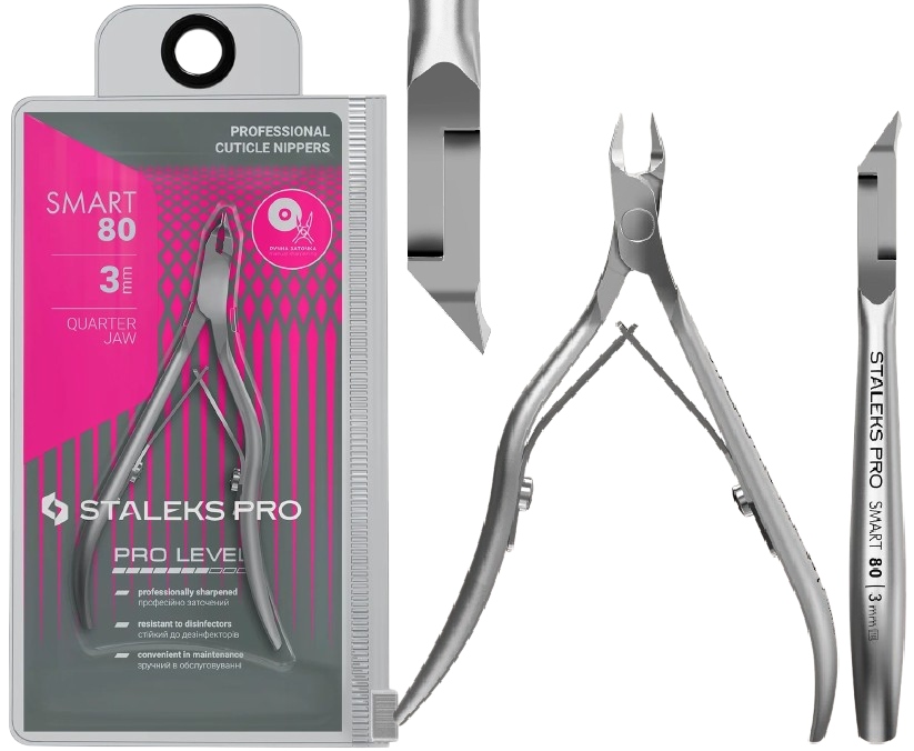 Profesionální kleště na kůži Smart 80 3 mm Staleks Ergonomická rukojeť