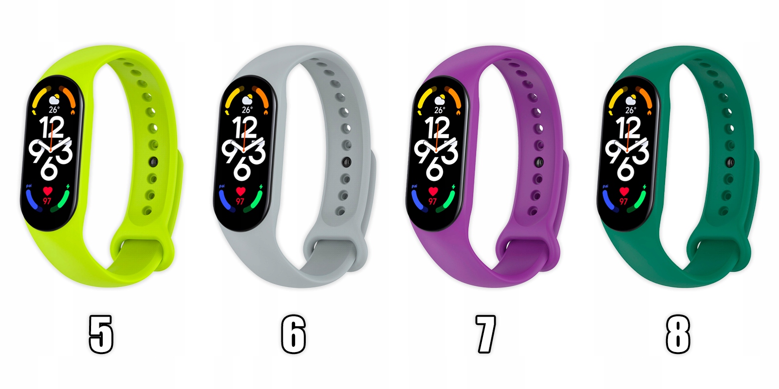 OPASKA PASEK DO XIAOMI MI BAND 5/6/7 WIELE KOLORÓW Kompatybilność Xiaomi