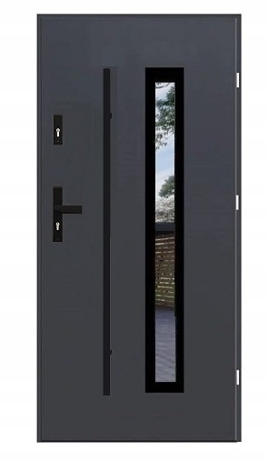 Vnější Dveře Ocelové Future 03 Černý Reling