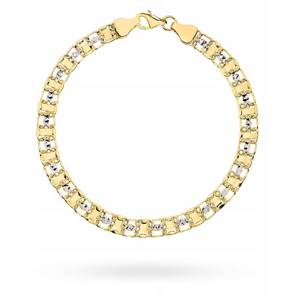 Náramek se zlatem 585 Bílé zlato 5.30g Ažurový Splétaný 19,5cm dárek