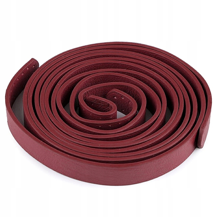 PASEK Z EKOSKÓRY GŁADKI CIEMNY CZERWONY 15 mm