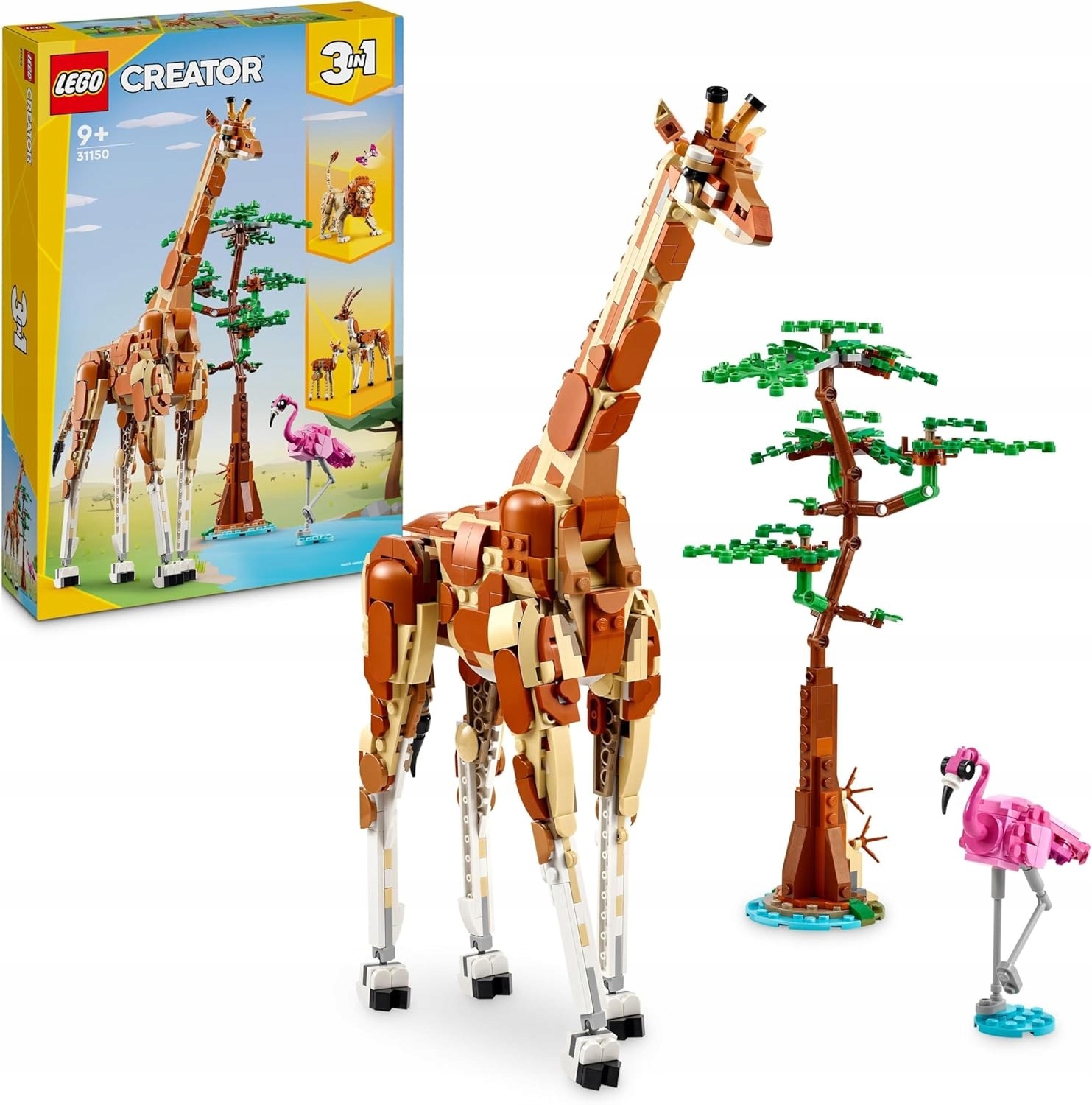 Lego Creator 3v1 Divoká zvířata ze safari 31150 žirafa lev gazely strom