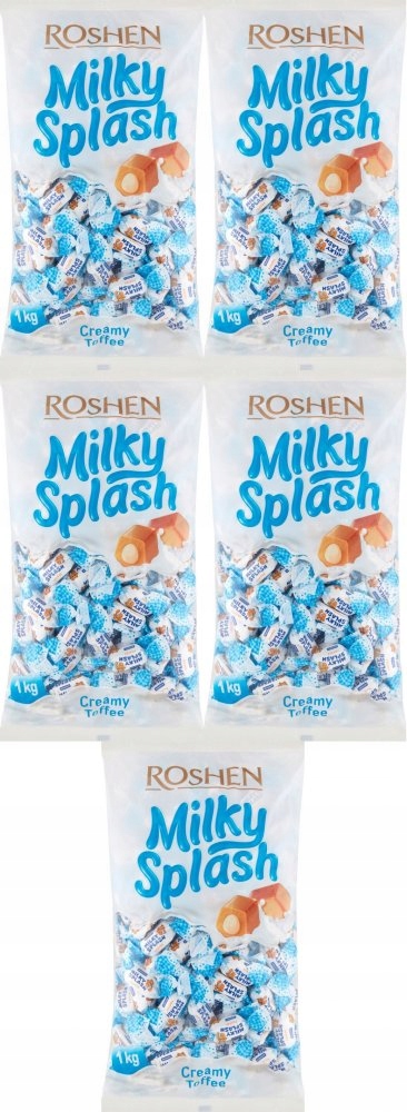 Roshen Milky Splash Toffi z nadzieniem 1 kg x5