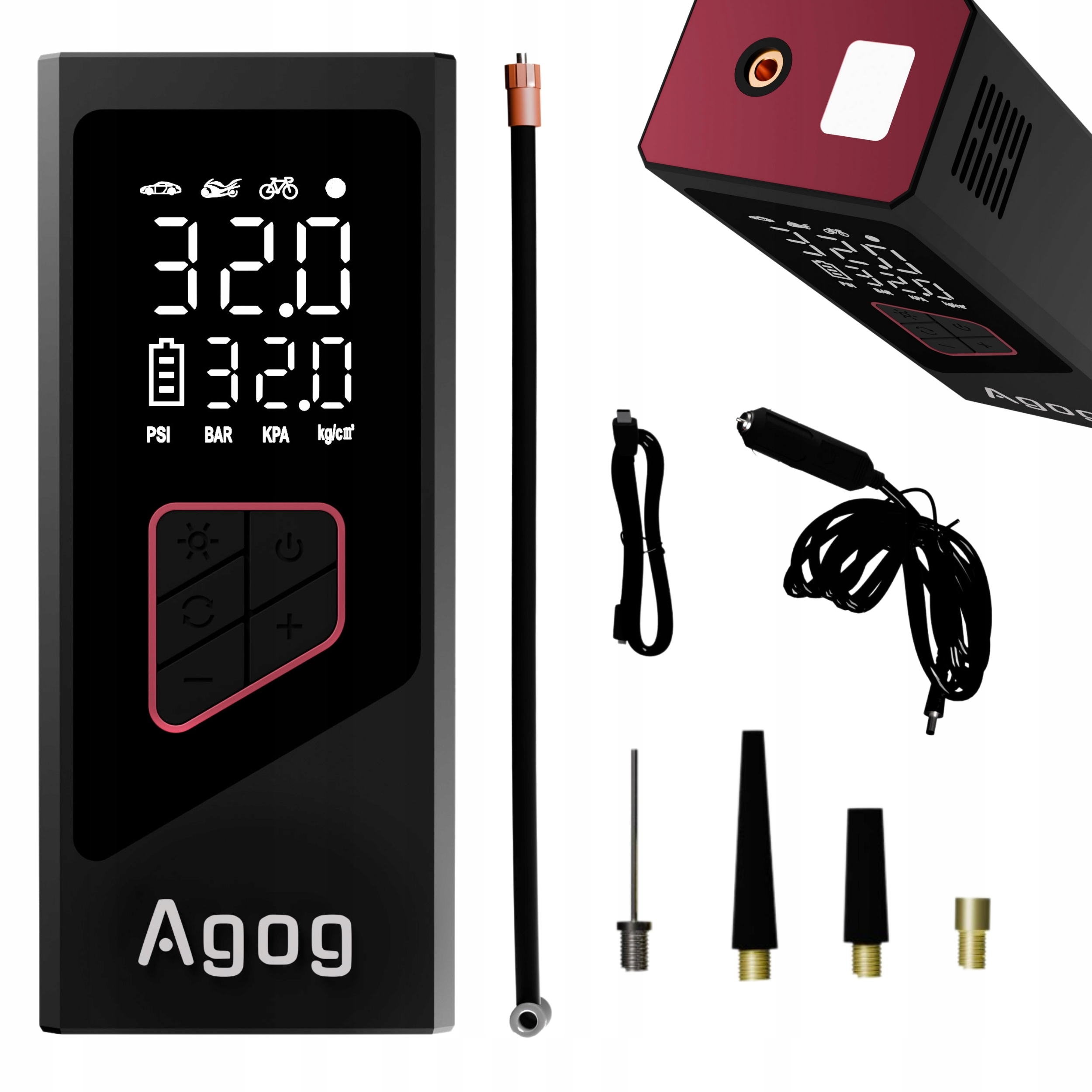 Přenosný Mini Kompresor Do Auta 12V Led Kola, Akumulátorová Powerbanka