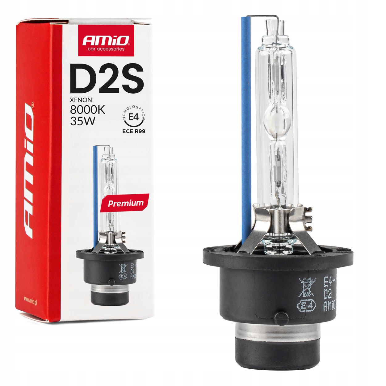 Żarówka Żarnik Xenon Ksenon D2S 8000K Premium AMiO