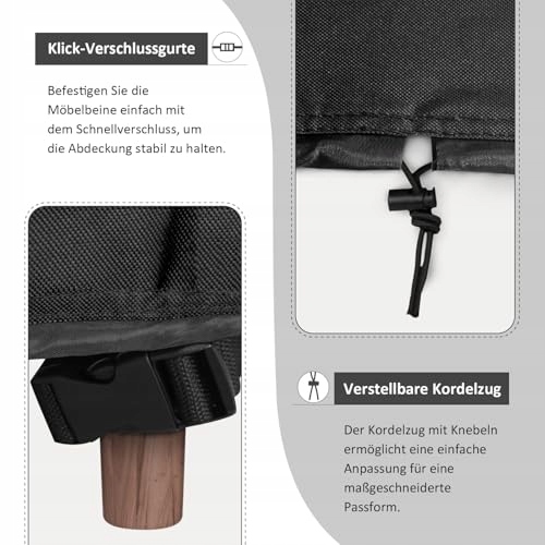 Pokrowiec Na Meble Ogrodowe Wodoodporny Ochrona UV 170x94x74cm DOKON — miniatura 4