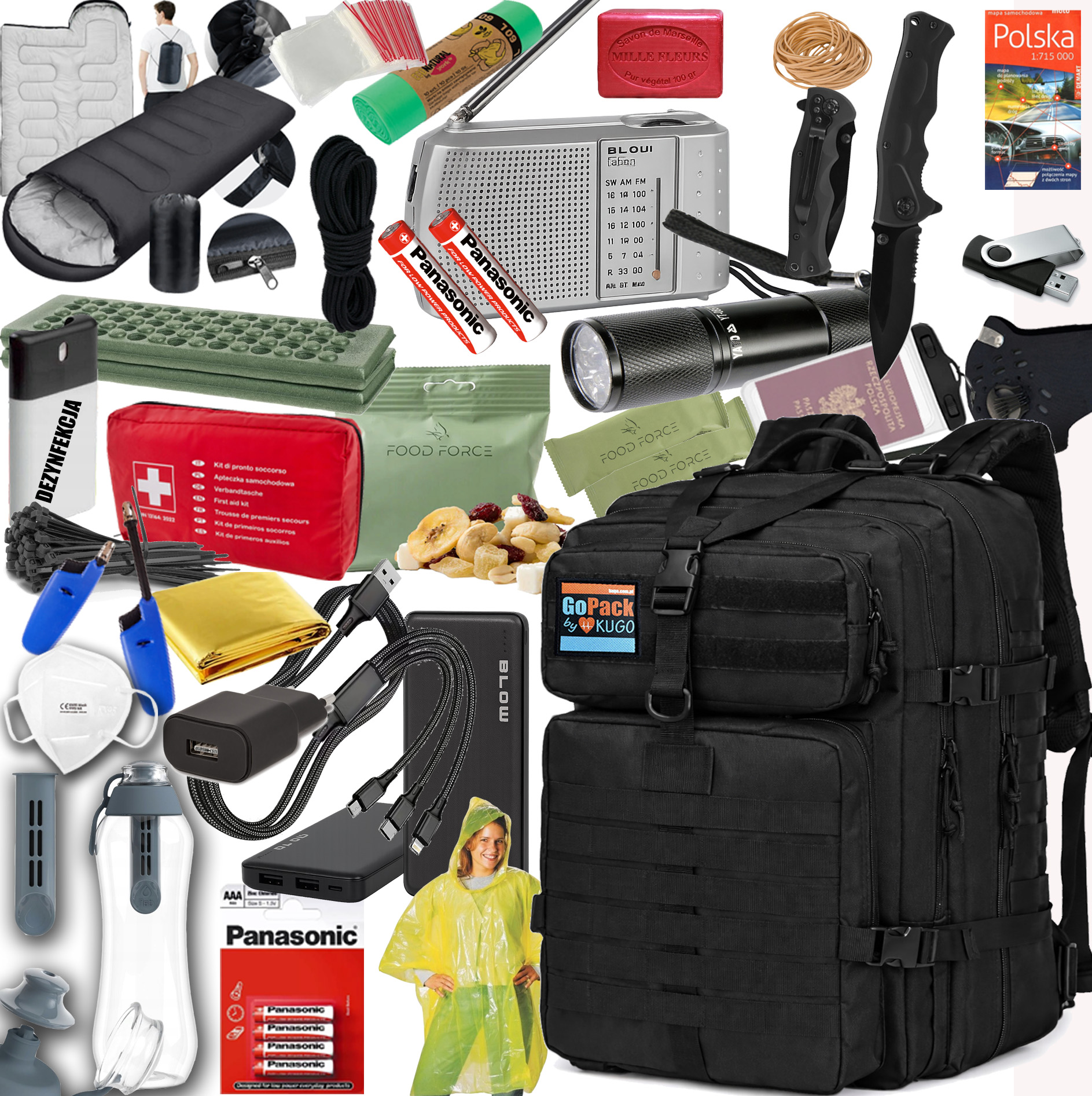 Batoh s vybavením v souladu s Příručkou Bezp. Gopack Pb 70v1