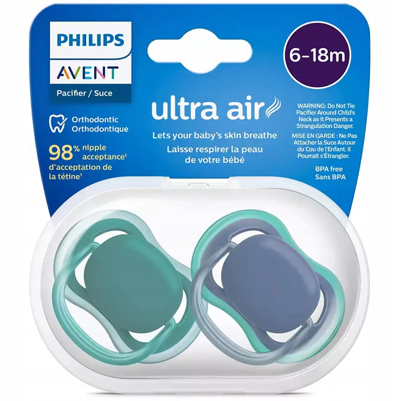 Smoczek uspokajający AVENT ULTRA AIR 6-18 2szt Marka Philips Avent