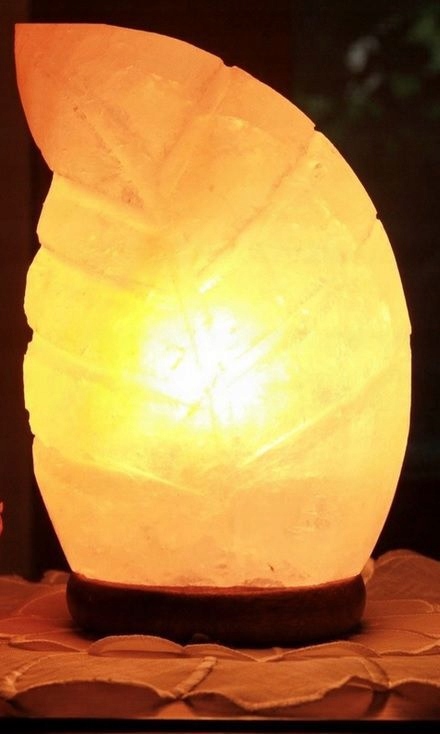 Solná lampa ve tvaru listu, 3-4 kg
