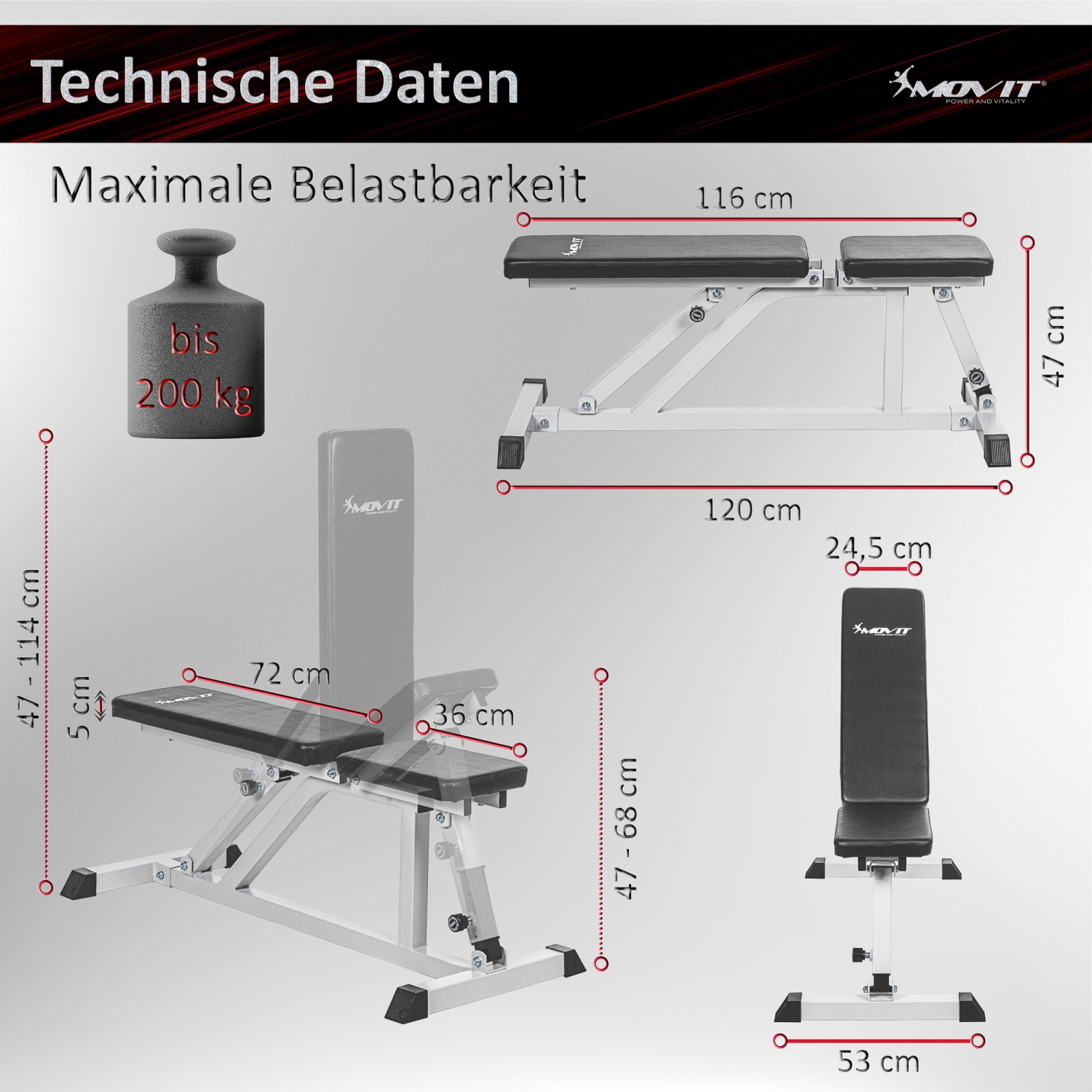 PROFESJONALNA NIEMIECKA ŁAWECZKA ŁAWKA TRENINGOWA Marka Movit