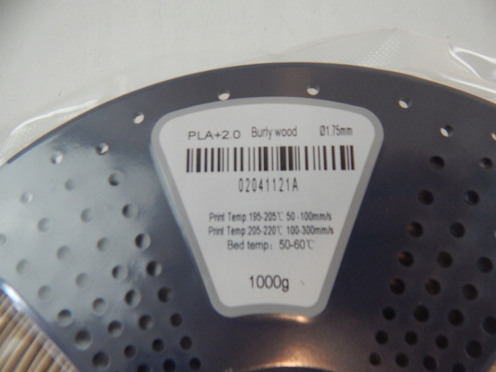 FILAMENT PLA+ 1,75mm SUNLU Burly wood drewno 1kg EAN (GTIN) 6933582316587