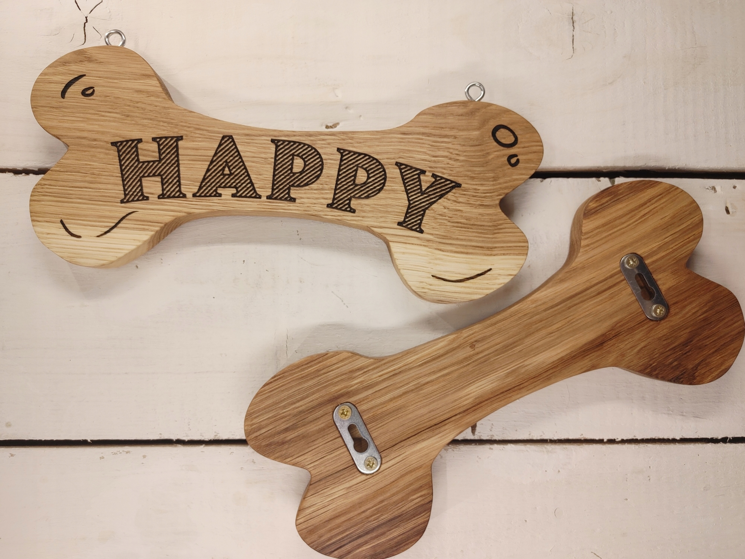 Kość z imieniem dla psa - dębowa Wysokość produktu 13 cm