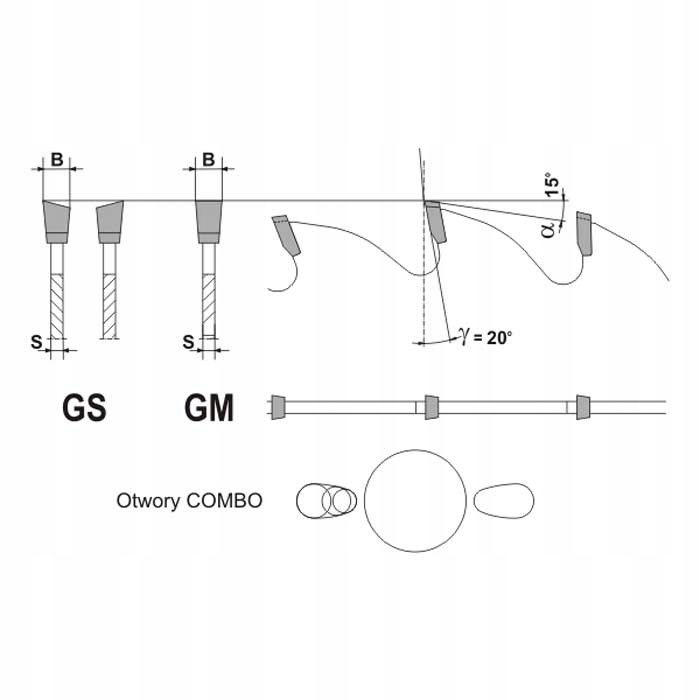 Piła Hm 0250X30X3,0/2,0/30Z Gs Combo Do Cięcia Wzdłużnego Drewna Seria PS010