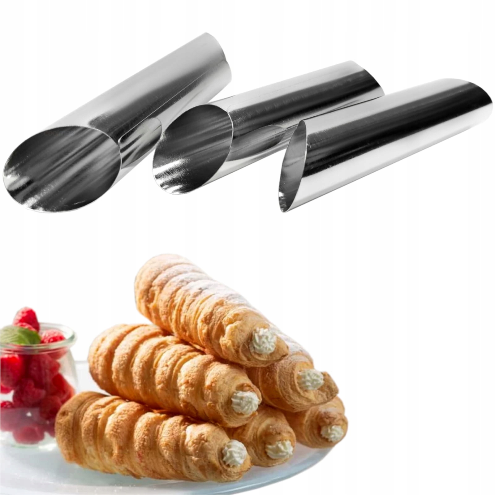 Forma stalowa do pieczenia rurek, rożków 3 szt. (No. 14125) • Cena