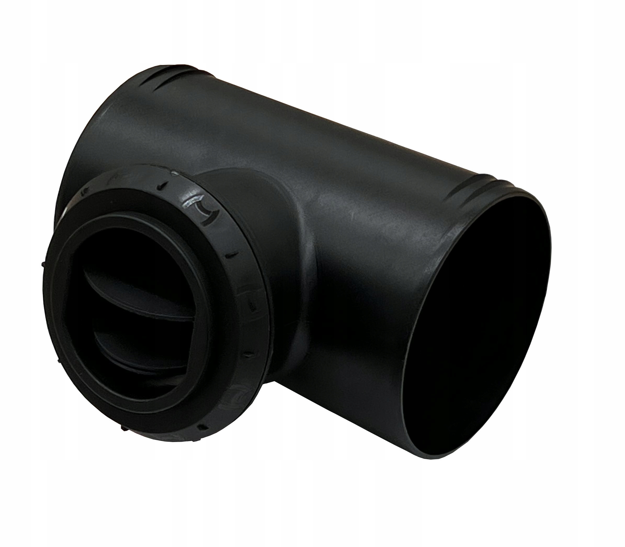 TRÓJNIK 90/60/90mm Z WYLOTEM ZAMYKANY CZARNY