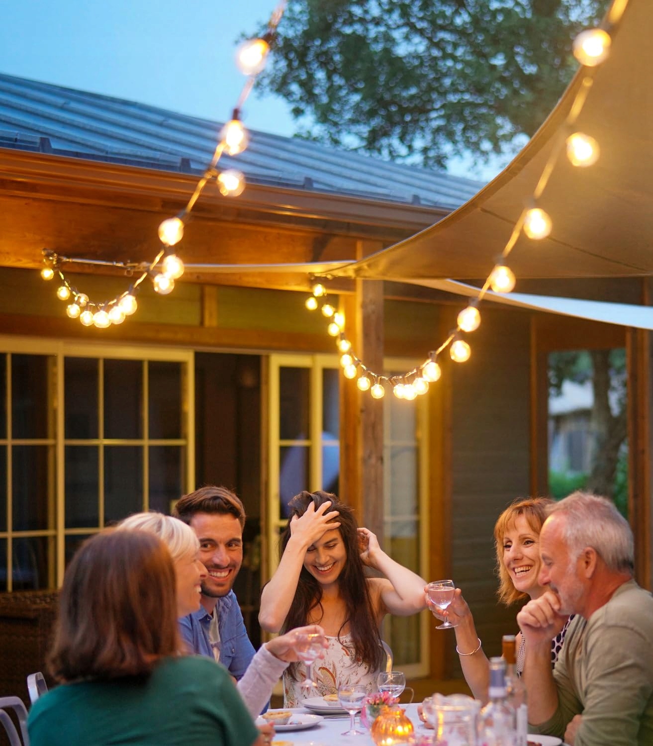 Łańcuch Świetlny Girlanda LED Zewnętrzna 30M 45 G40 Żarówki Ogród Balkon — miniatura 5