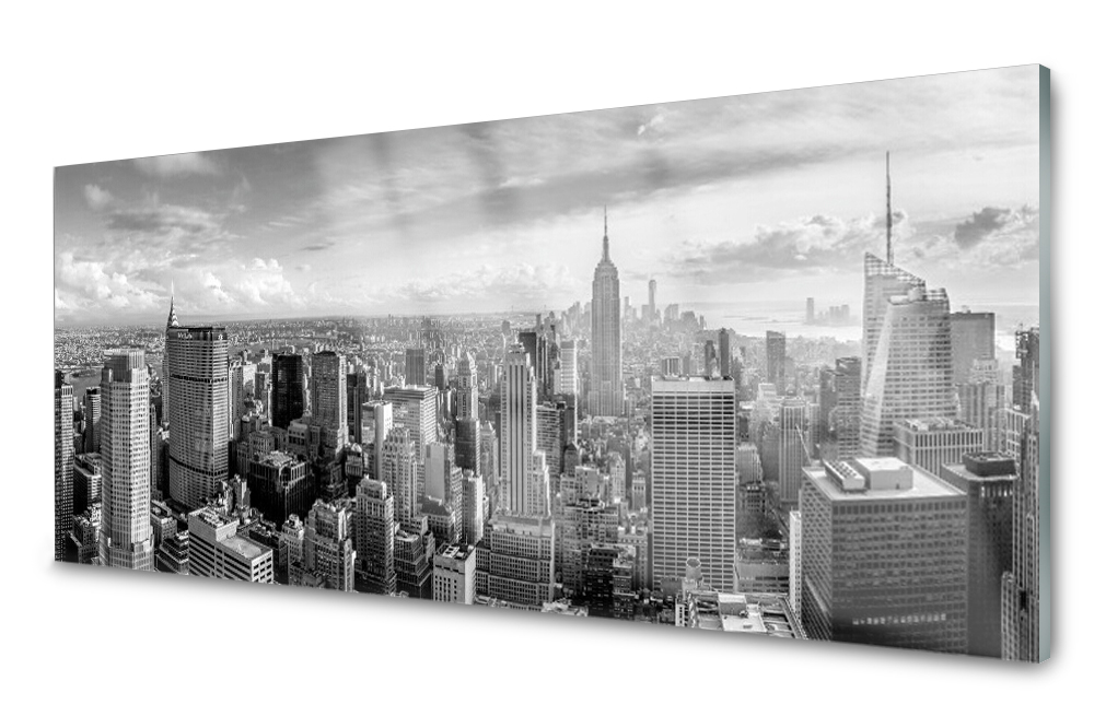 

Panel szklany do kuchni Miasto Domy 125x50