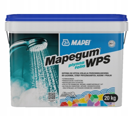 Hydroizolacja folia płynna Mapei Mapegum Wps 20 kg do Wewnątrz do łazienki