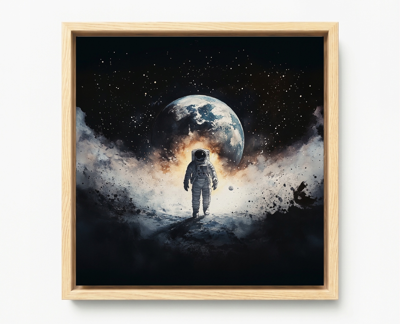 Obraz Rama American Box Astronauta Kosmos Zem Hviezdy Vesmír 60x60