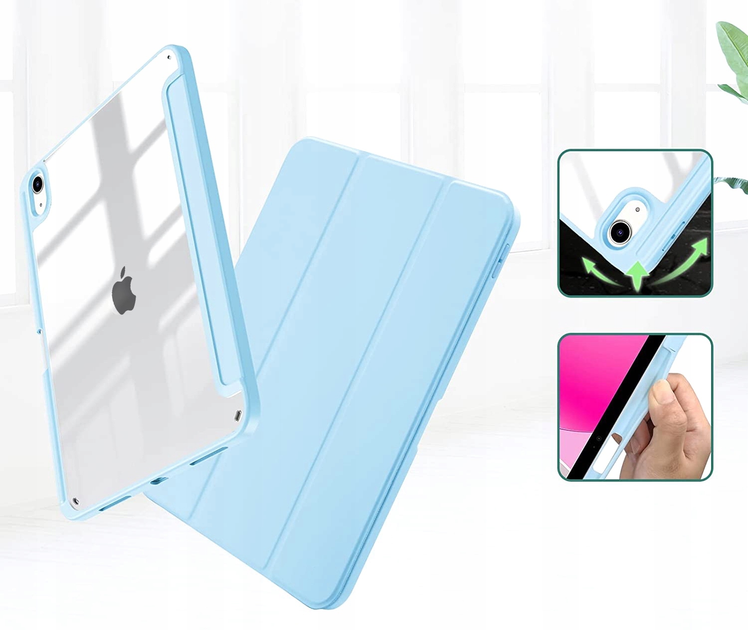 PRZEŹROCZYSTE ETUI DO APPLE IPAD GEN 10 A2757 10.9 NIEBIESKI Typ Etui