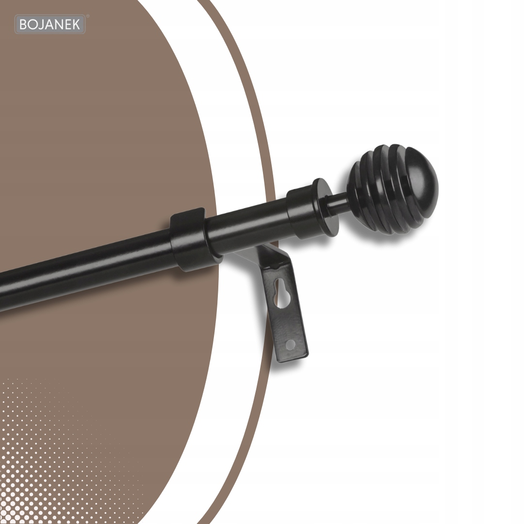 KARNISZ POJEDYNCZY CZARNY 240 cm / Ø 16 mm STUDIO LOFT MATOWY BOJANEK Rodzaj karnisza pojedynczy