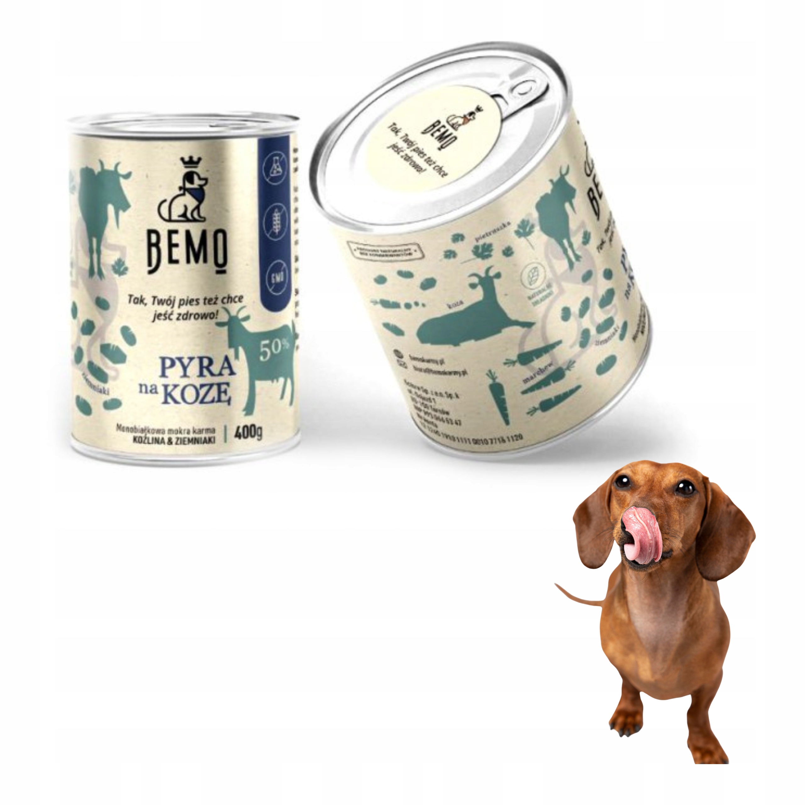 Levně Vlhké krmivo pro psy Bemo 24x800 g Pyra Na Kozu, kůzle v konzervě, monoproteinové