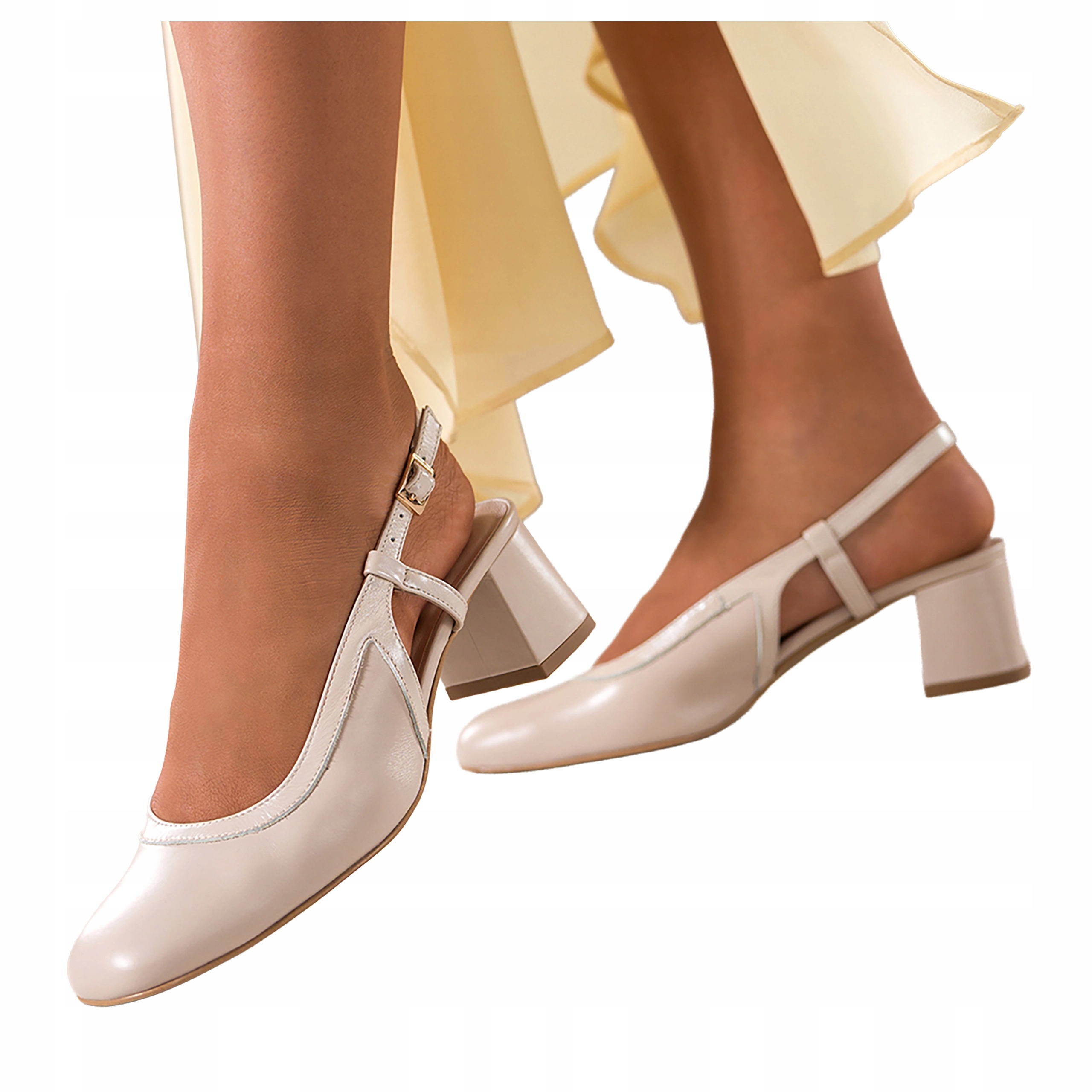 Lodičky Béžové Dámské Kožené Odkryté Pata Perlové Vložky Módní vel 37