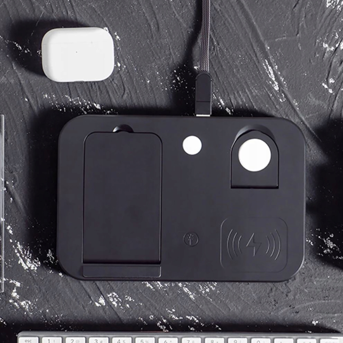 Stacja dokująca Qi do Apple Watch AirPods iPhone Kod producenta WD-04-BLACK