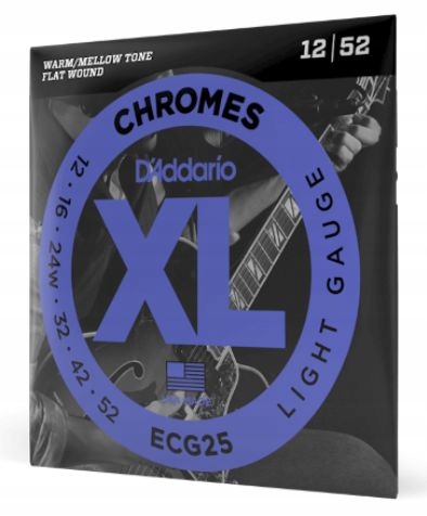 ECG25 Struny do Gitary Elektrycznej Flatwound 12-52 D'Addario