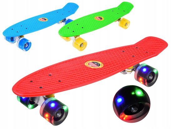 Deskorolka Rybka Fishboard Fiszka /koła Led Niebieska