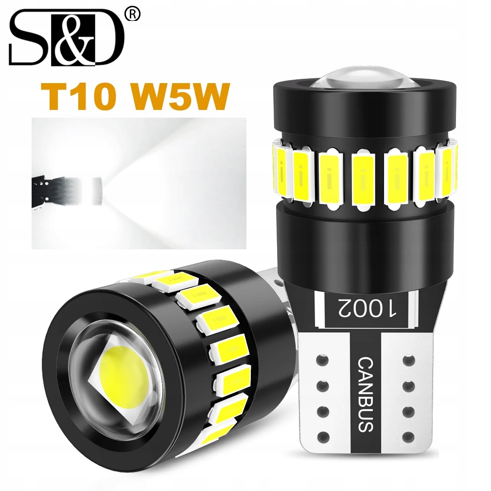 2pcs Canbus W5W T10 LED Bulbs 3014 3030 18SMD