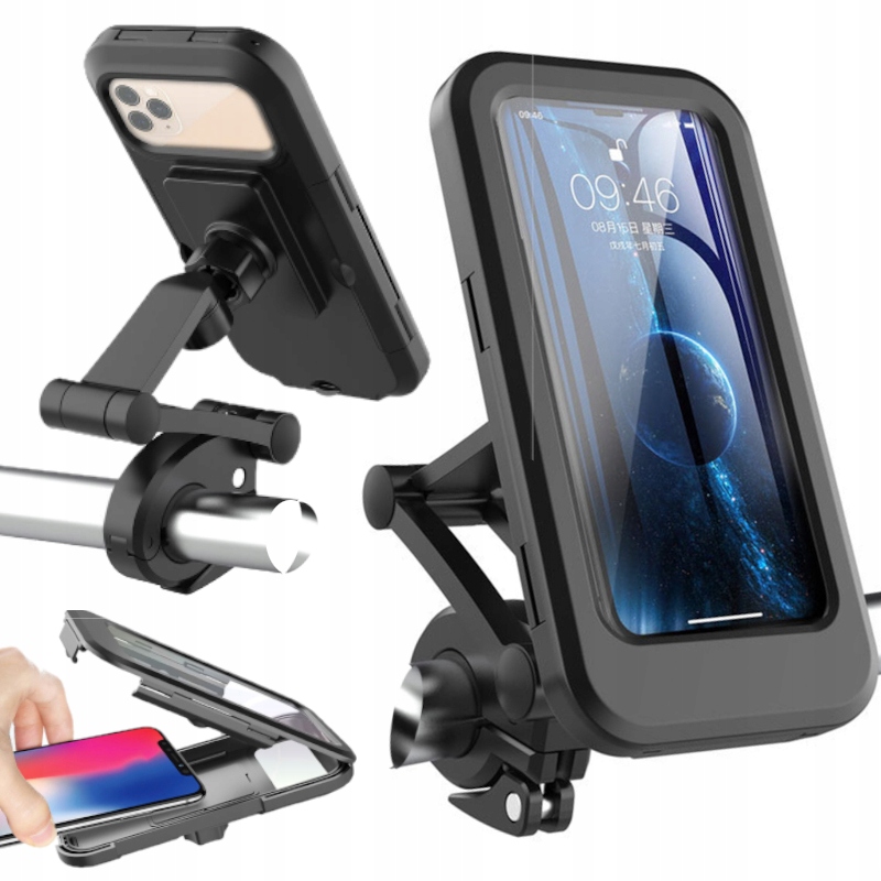 Motocyklowy Uchwyt Przeciwdeszczowy Zamykany Wodoodporny Dotykowy Ładowanie