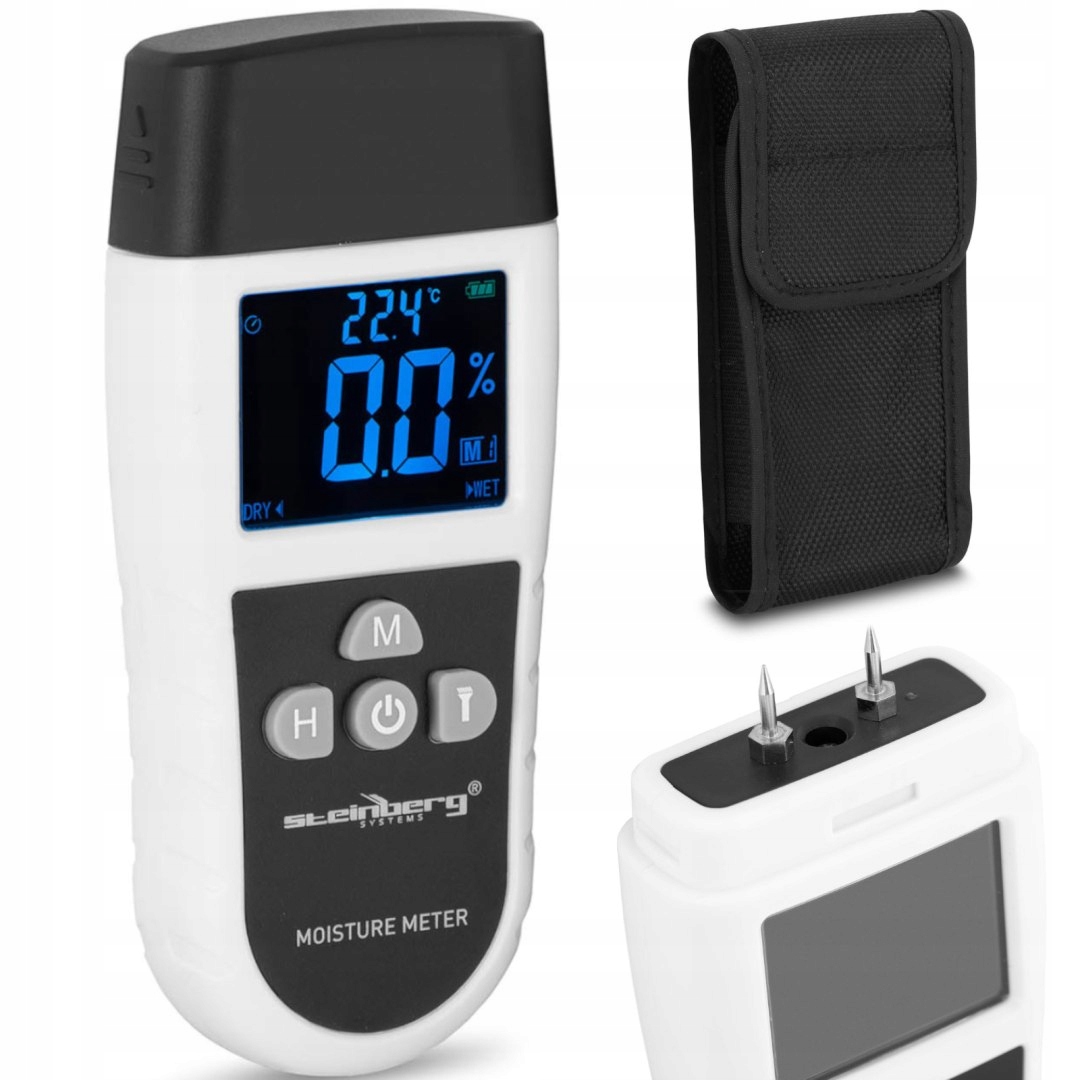Wilgotnościomierz miernik wilgotności z termometrem elektroniczny do drewna