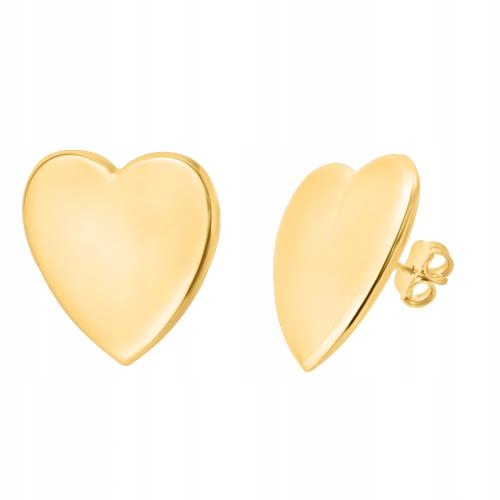 Náušnice ze zlata 585, efektní srdíčko jako dárek pro ženy