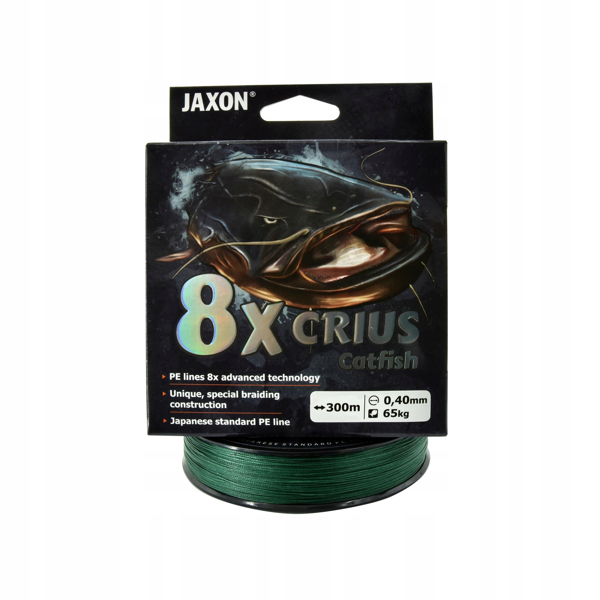 Plecionka sumowa Jaxon Crius 8X Catfish Green 0.40mm 300m 65kg zielona 1szt