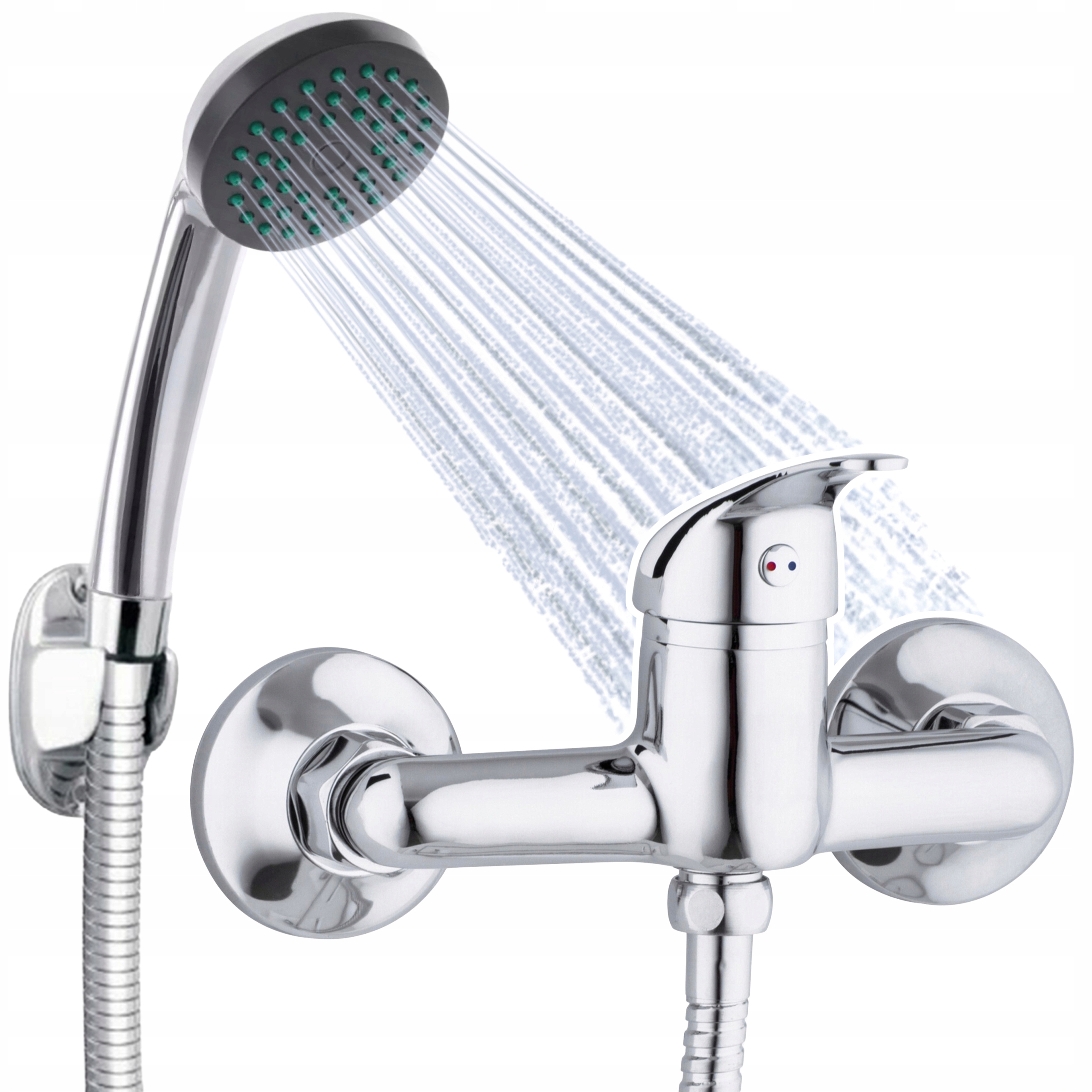 Set: Sprchová Baterie sprchová hlavice hadice držák Mosaz 150