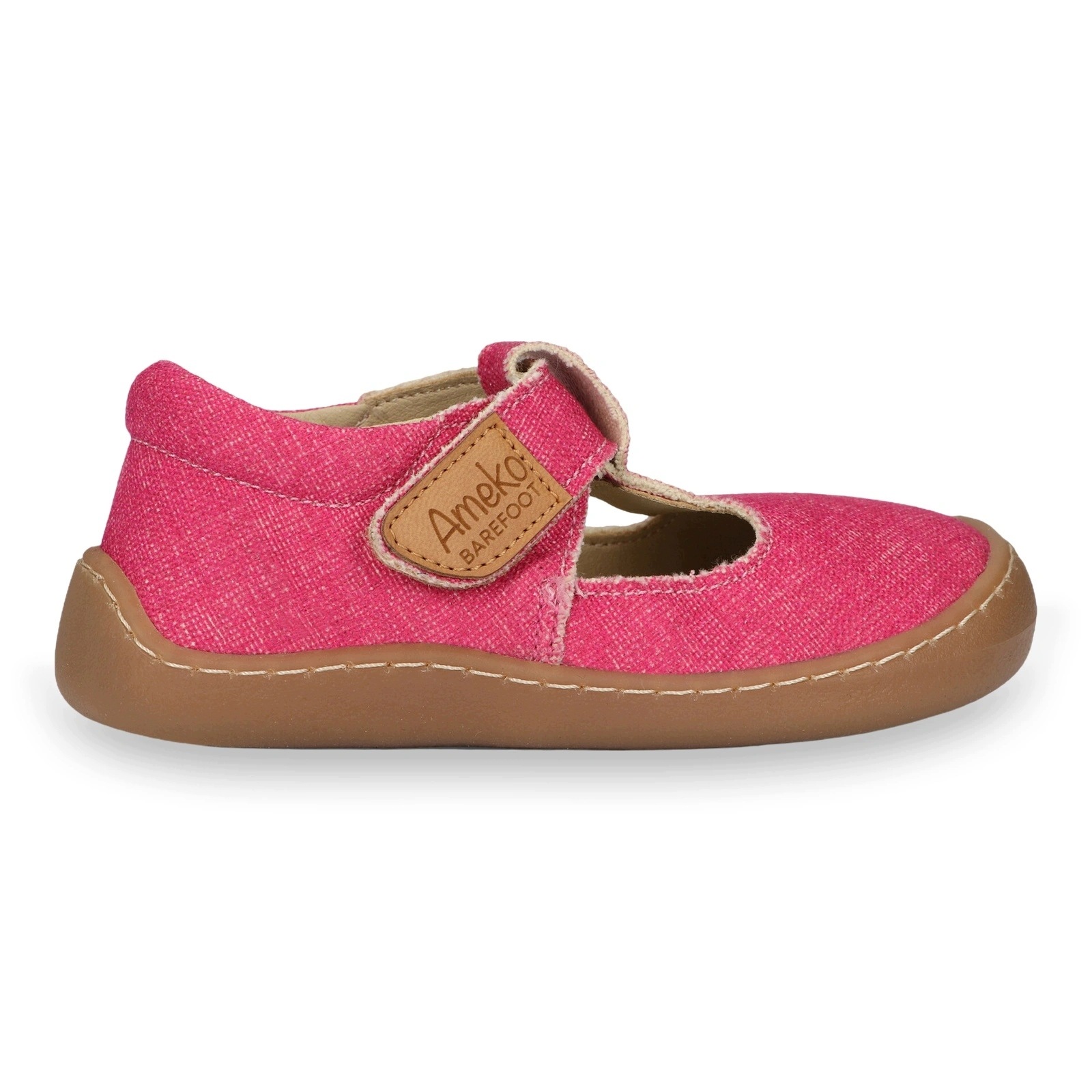 Buty barefoot tenisówki lekkie dziecięce na rzepy Ameko Axel Fuxia 28