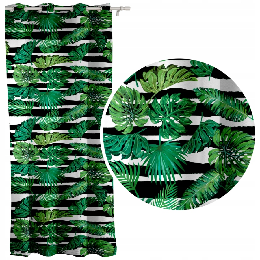 Zatemňovací závěs Silné Velurové Záclony Monstera Pásy 140x250 výška